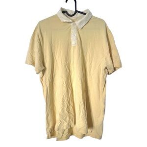 J. Crew Yellow Short Sleeve Cotton Polo Shirt‎ with Contrast Collar L